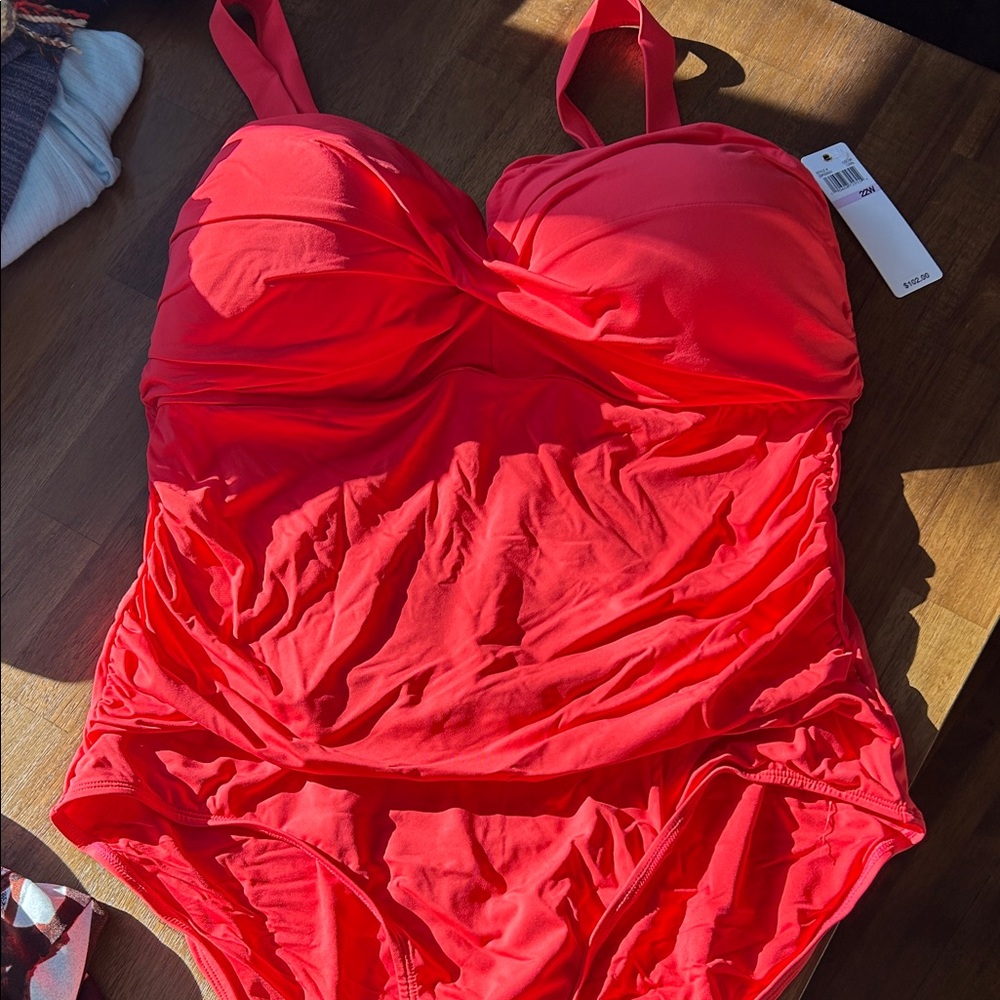 Anne Cole Vibrant Red One Piece Swimsuit